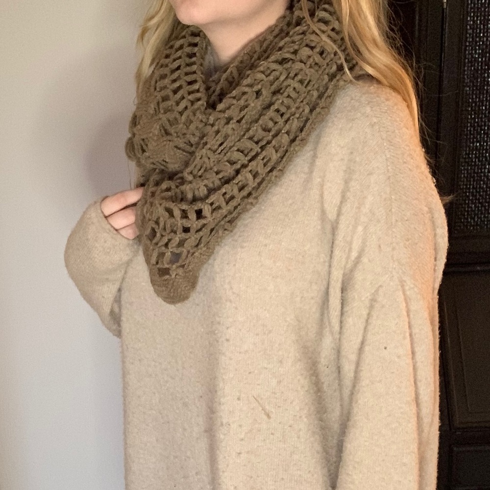 Brown infinity scarf